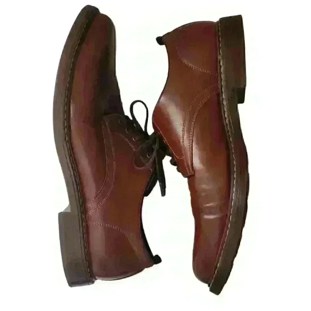 George Men's Brown Memory Foam Plain Lace Oxford Size 10